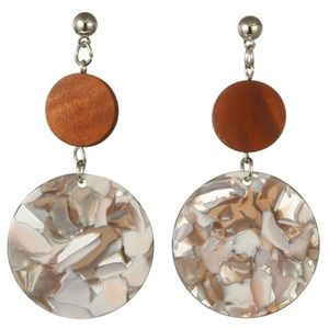 ✨ MAKE OFFER ✨ GEOMETRIC ACRYLIC WOODEN CIRCLE EARRINGS